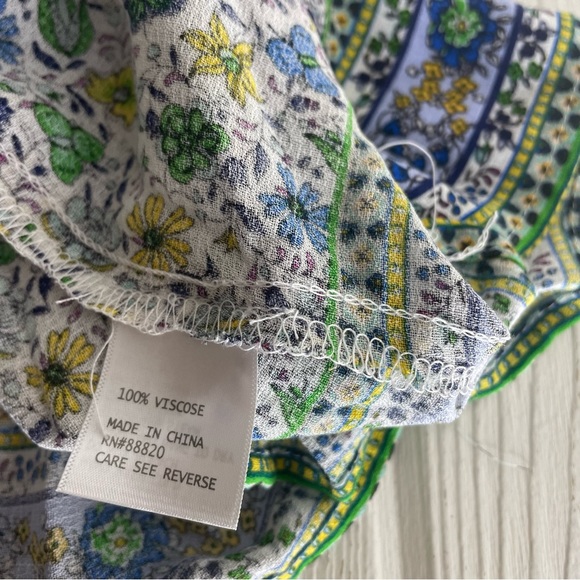 Ava Christine Maxi Skirt Med Blue Purple Green Floral Smocked Viscose Dress? NWT - Picture 8 of 8